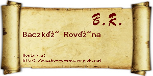 Baczkó Rovéna névjegykártya
